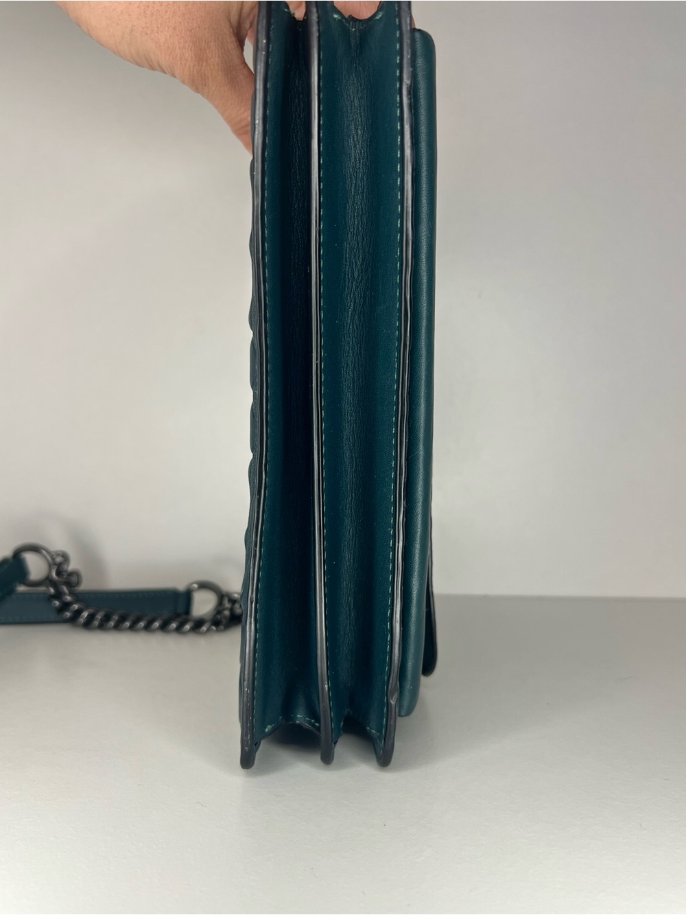 Coach Klare Dark/Forrest Green Embossed Signature Crossbody - Picture 4 of 9